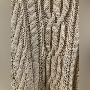 JEANNE PIERRE medium 100% cotton cream cableknit tunic sweater